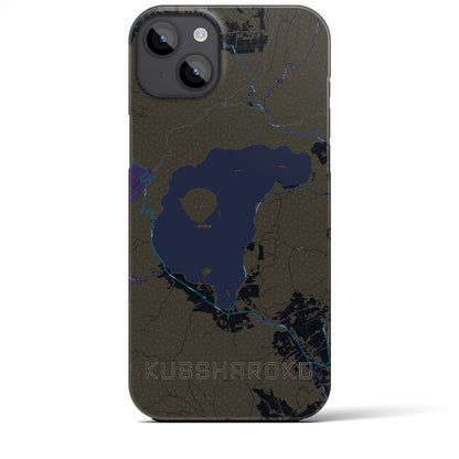 【屈斜路湖（北海道）】地図柄iPhoneケース（バックカバータイプ）