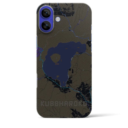 【屈斜路湖（北海道）】地図柄iPhoneケース（バックカバータイプ）