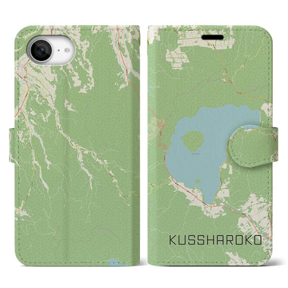 【屈斜路湖（北海道）】地図柄iPhoneケース（手帳タイプ）