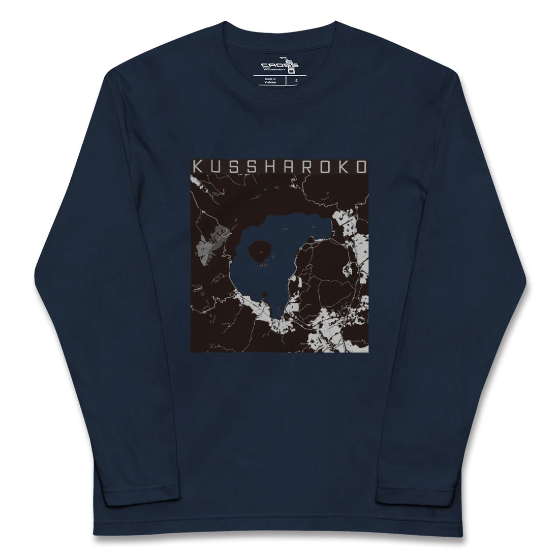 【屈斜路湖(北海道)】地図柄ロングスリーブTシャツ