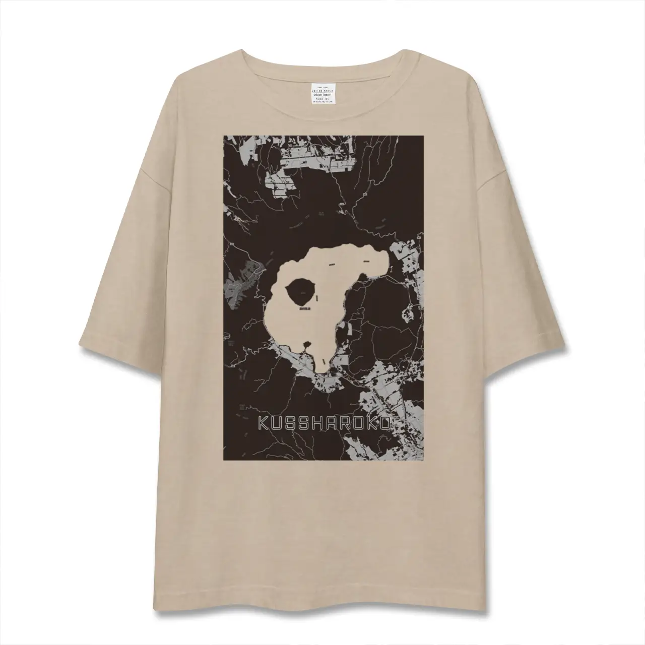 【屈斜路湖（北海道）】地図柄ビッグシルエットTシャツ