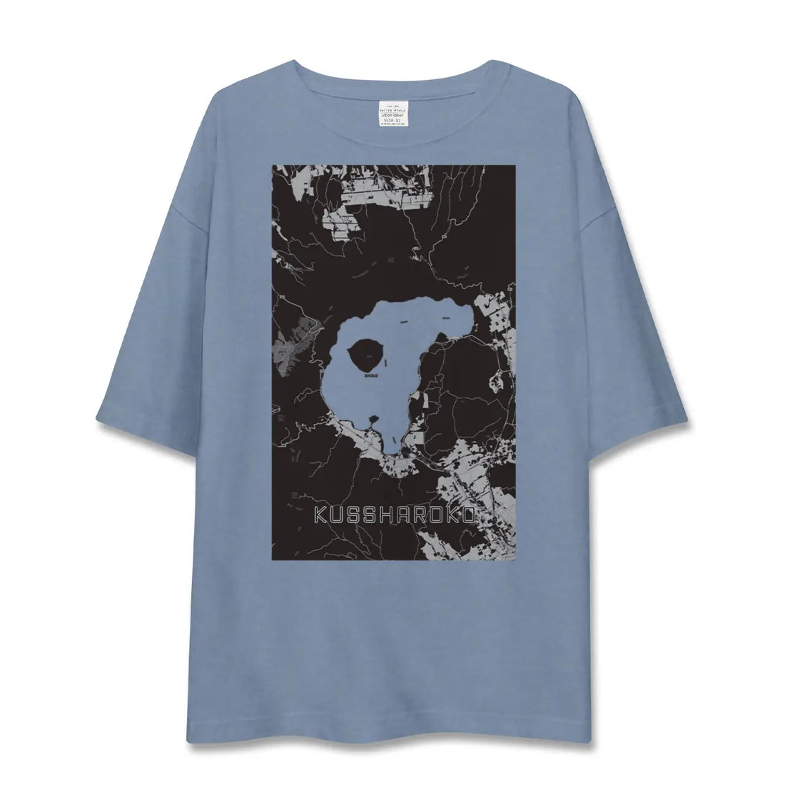 【屈斜路湖（北海道）】地図柄ビッグシルエットTシャツ