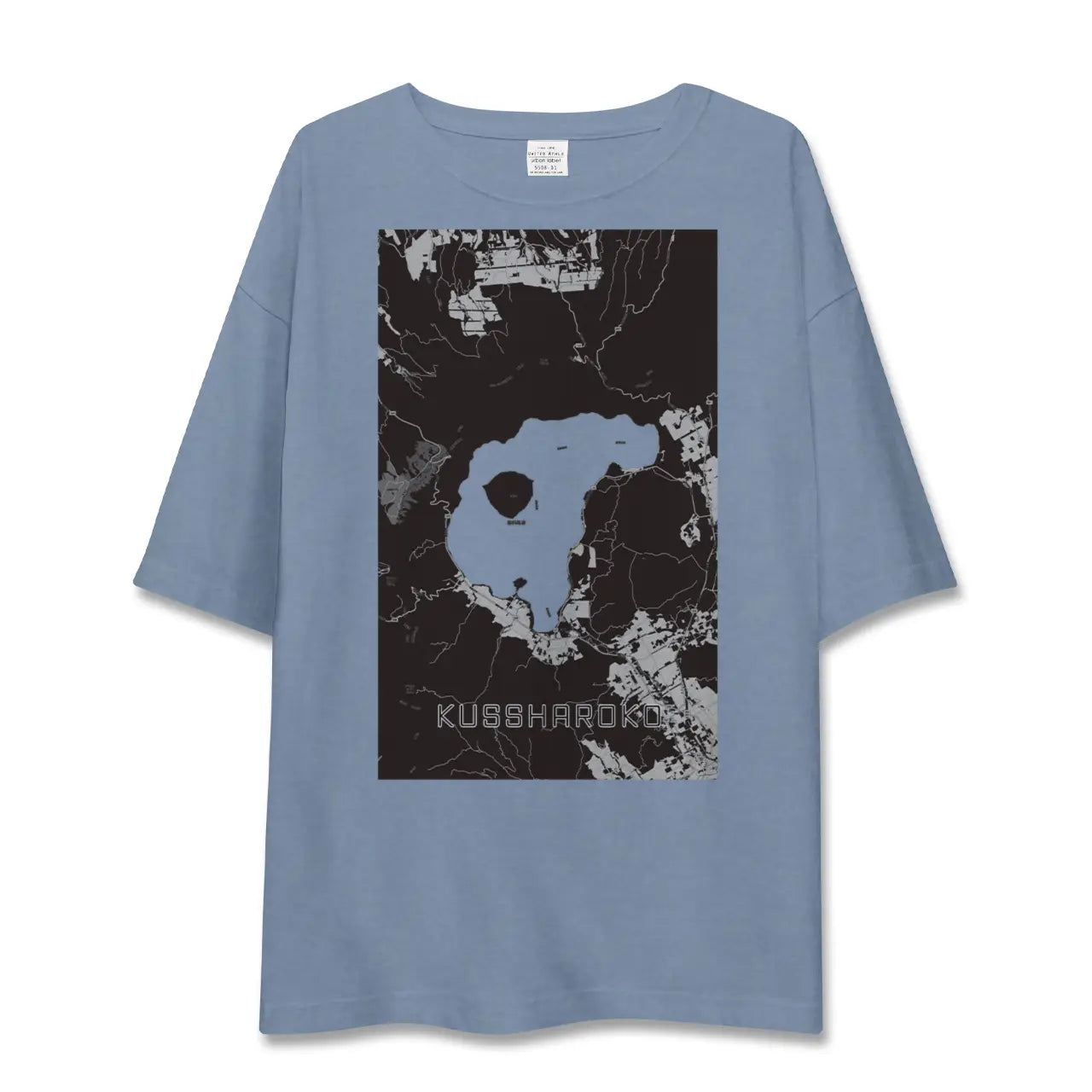 【屈斜路湖（北海道）】地図柄ビッグシルエットTシャツ