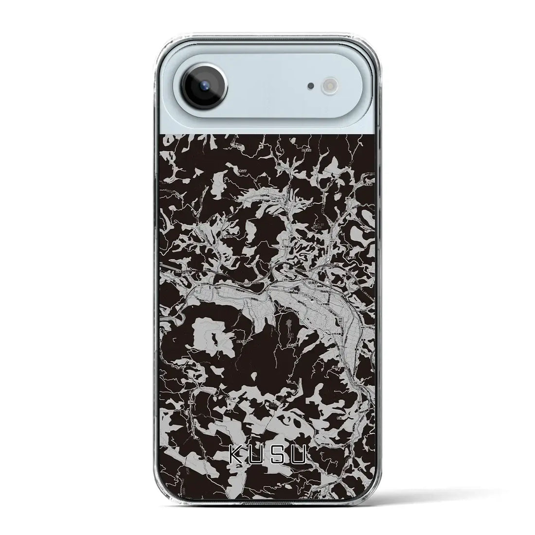 【玖珠(大分県)】地図柄iPhoneケース(クリアタイプ)モノトーン・iPhone 17 Pro Max 用