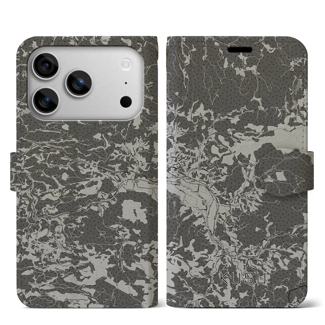 【玖珠（大分県）】地図柄iPhoneケース（手帳タイプ）