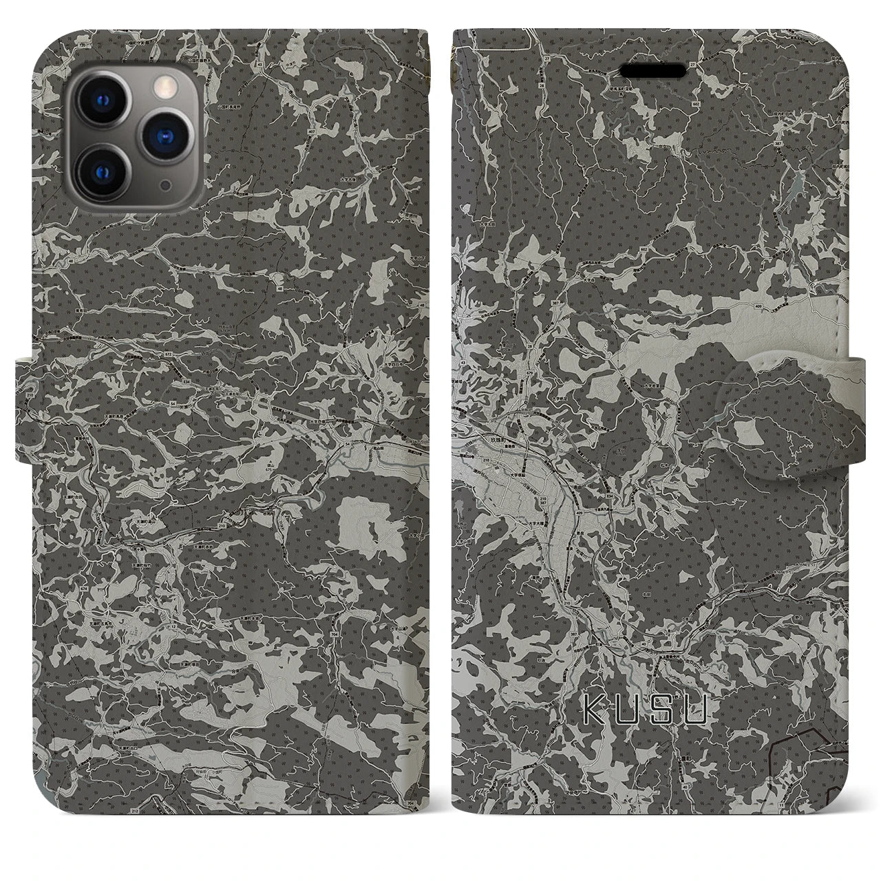 【玖珠（大分県）】地図柄iPhoneケース（手帳タイプ）