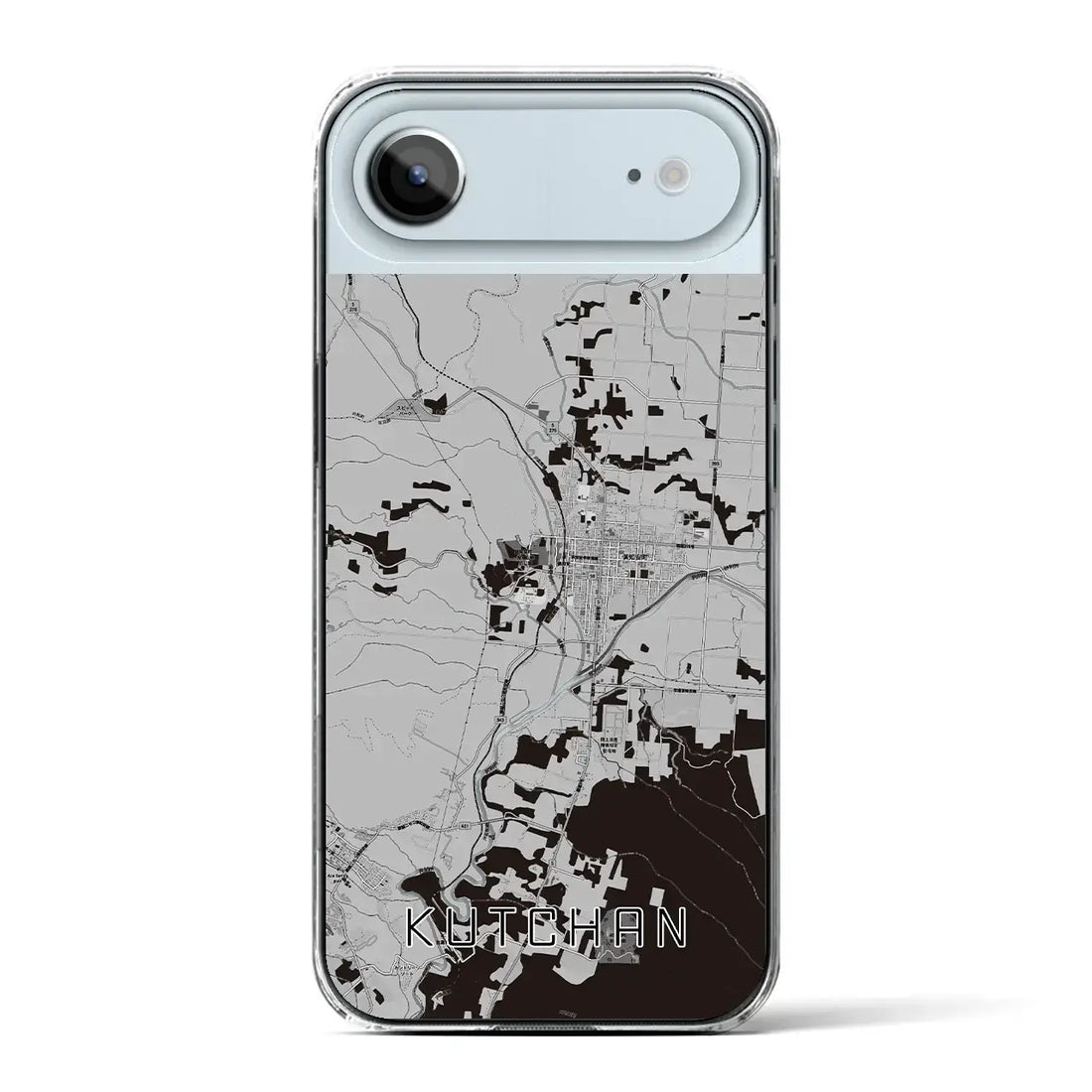 【倶知安(北海道)】地図柄iPhoneケース(クリアタイプ)モノトーン・iPhone 17 Pro Max 用