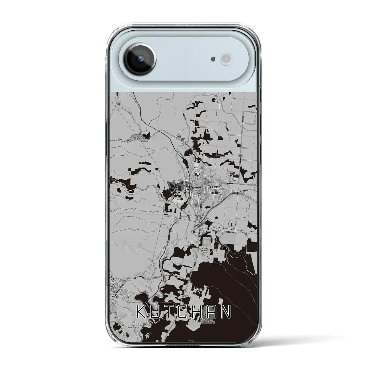 【倶知安（北海道）】地図柄iPhoneケース（クリアタイプ）モノトーン・iPhone 17 Pro Max 用