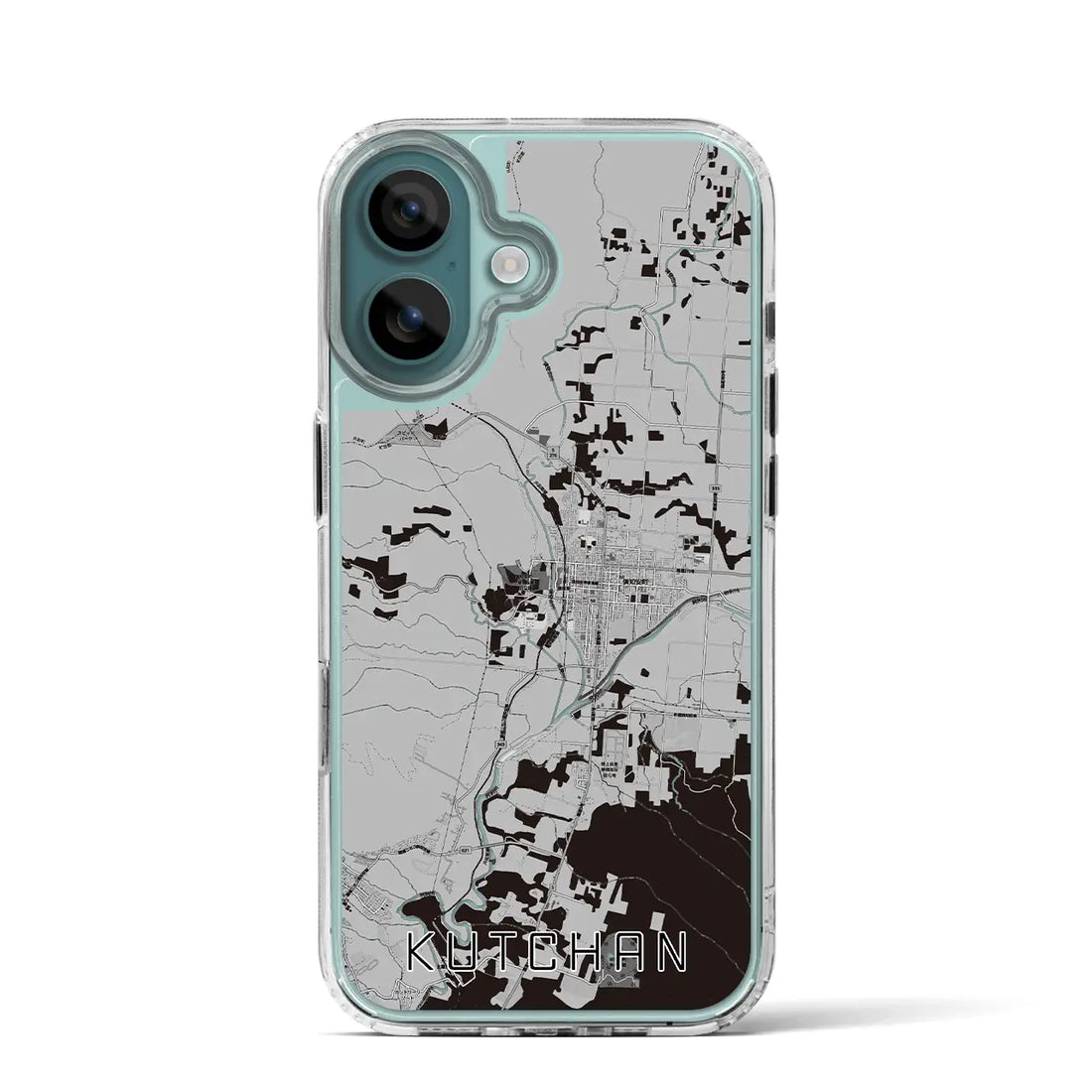 【倶知安（北海道）】地図柄iPhoneケース（MagSafeタイプ）モノトーン・iPhone 16 Pro 用