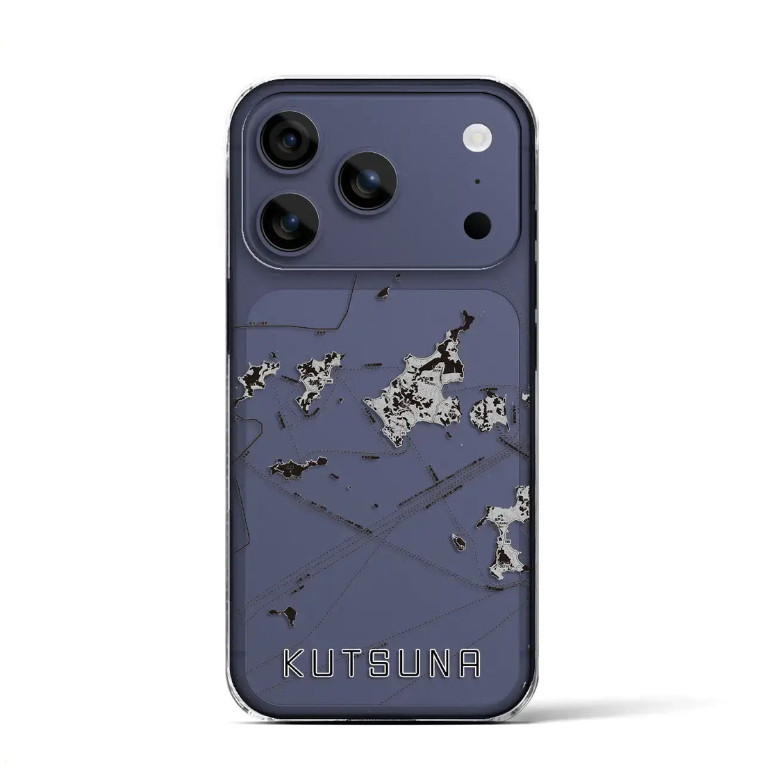 【忽那(愛媛県)】地図柄iPhoneケース(クリアタイプ)モノトーン・iPhone 17 Pro Max 用