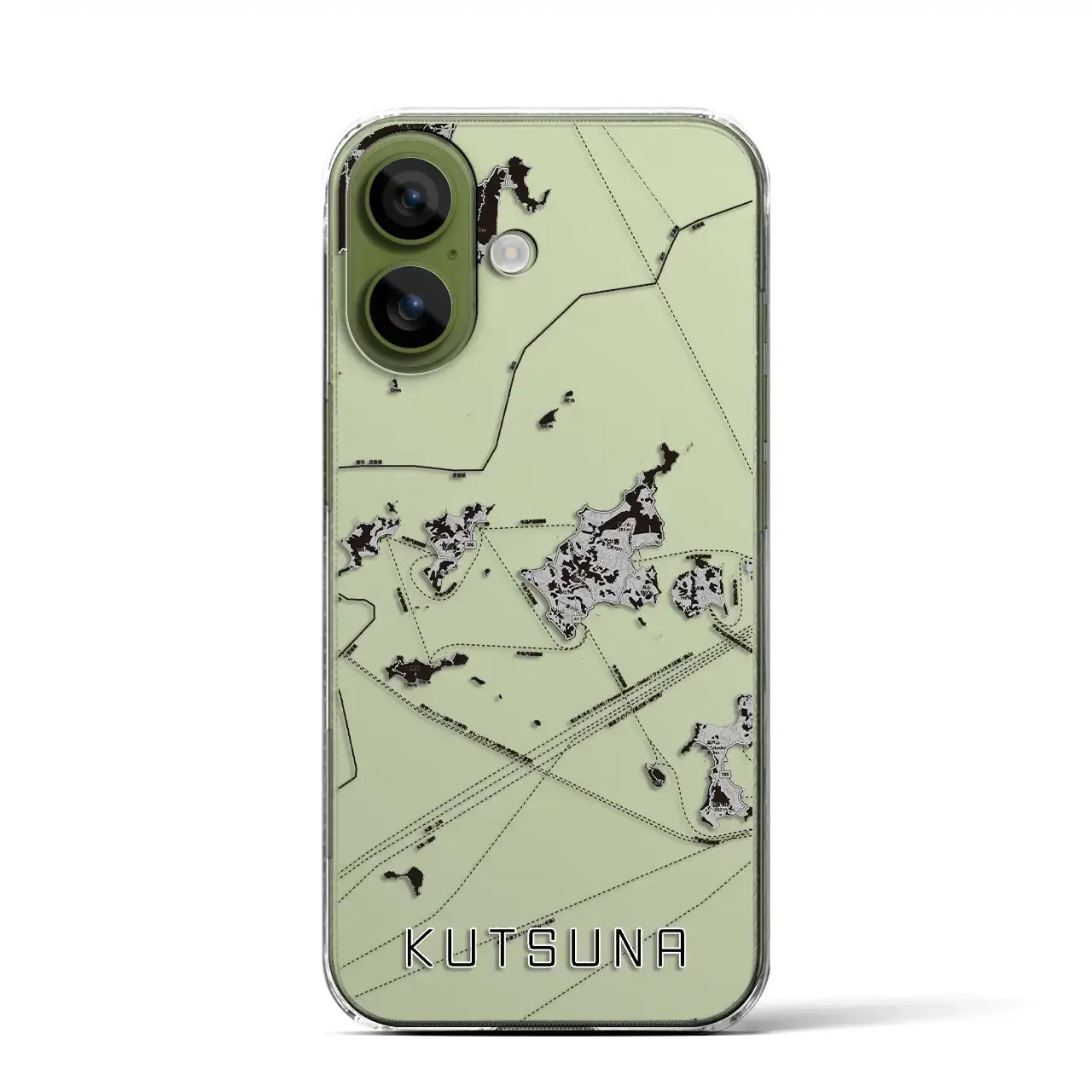 【忽那（愛媛県）】地図柄iPhoneケース（クリアタイプ）