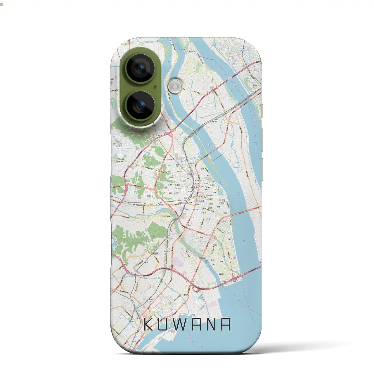 【桑名（三重県）】地図柄iPhoneケース（バックカバータイプ）