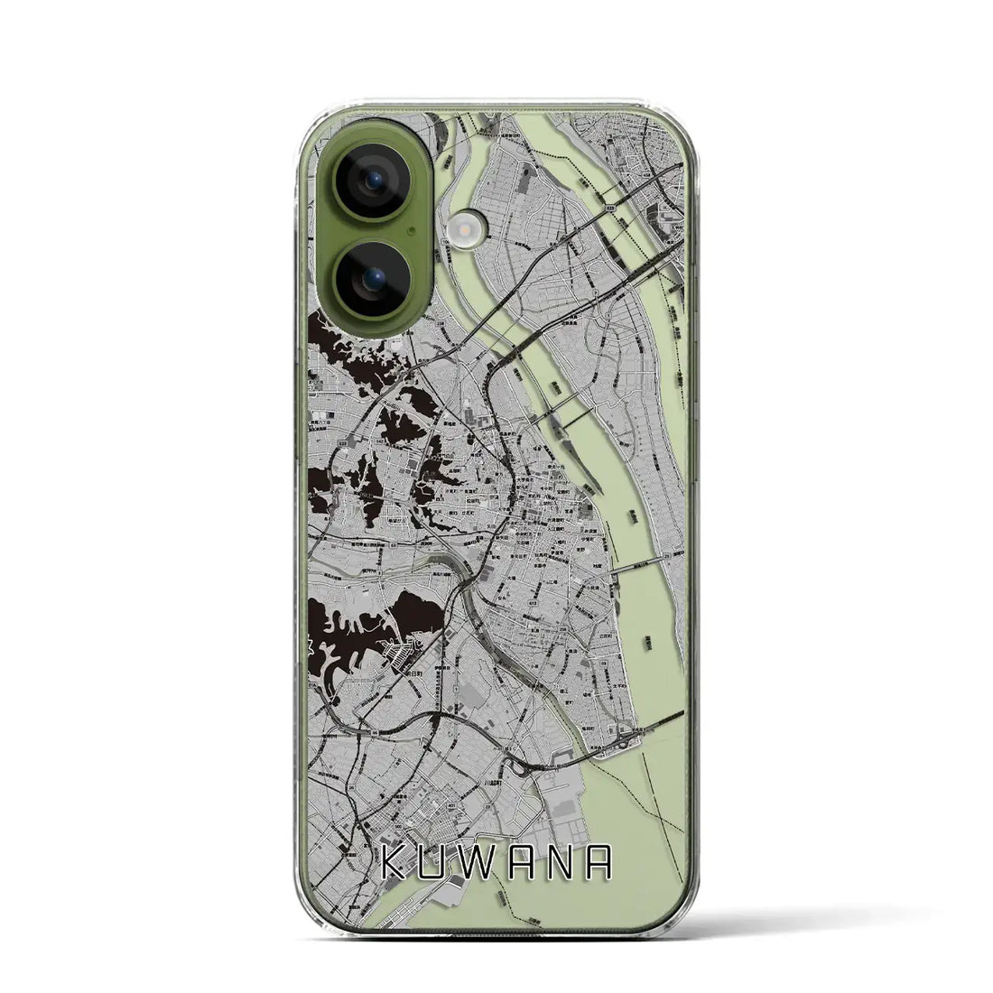 【桑名（三重県）】地図柄iPhoneケース（クリアタイプ）モノトーン・iPhone 17 Pro Max 用