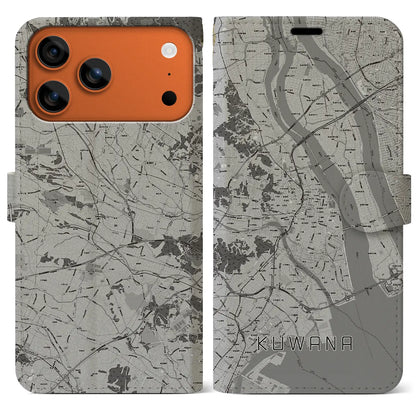 【桑名（三重県）】地図柄iPhoneケース（手帳タイプ）