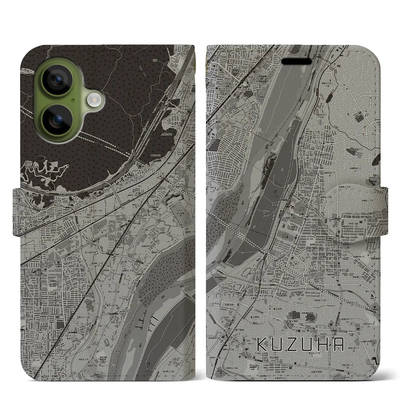 【樟葉（大阪府）】地図柄iPhoneケース（手帳タイプ）