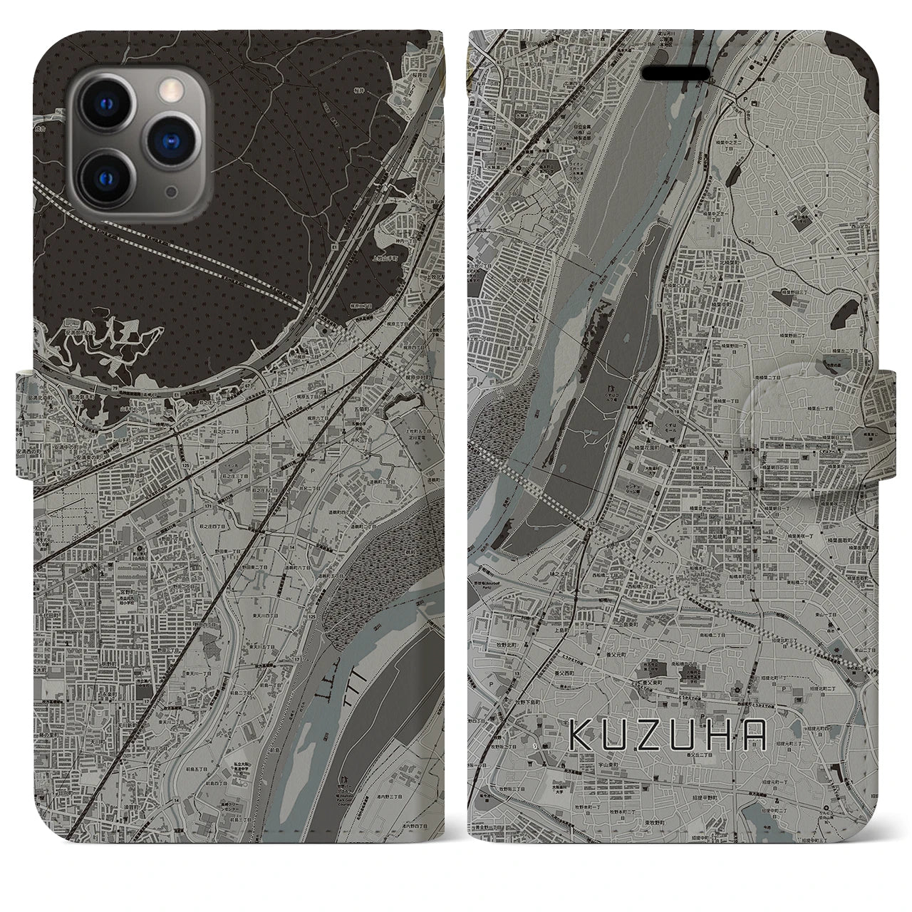 【樟葉（大阪府）】地図柄iPhoneケース（手帳タイプ）