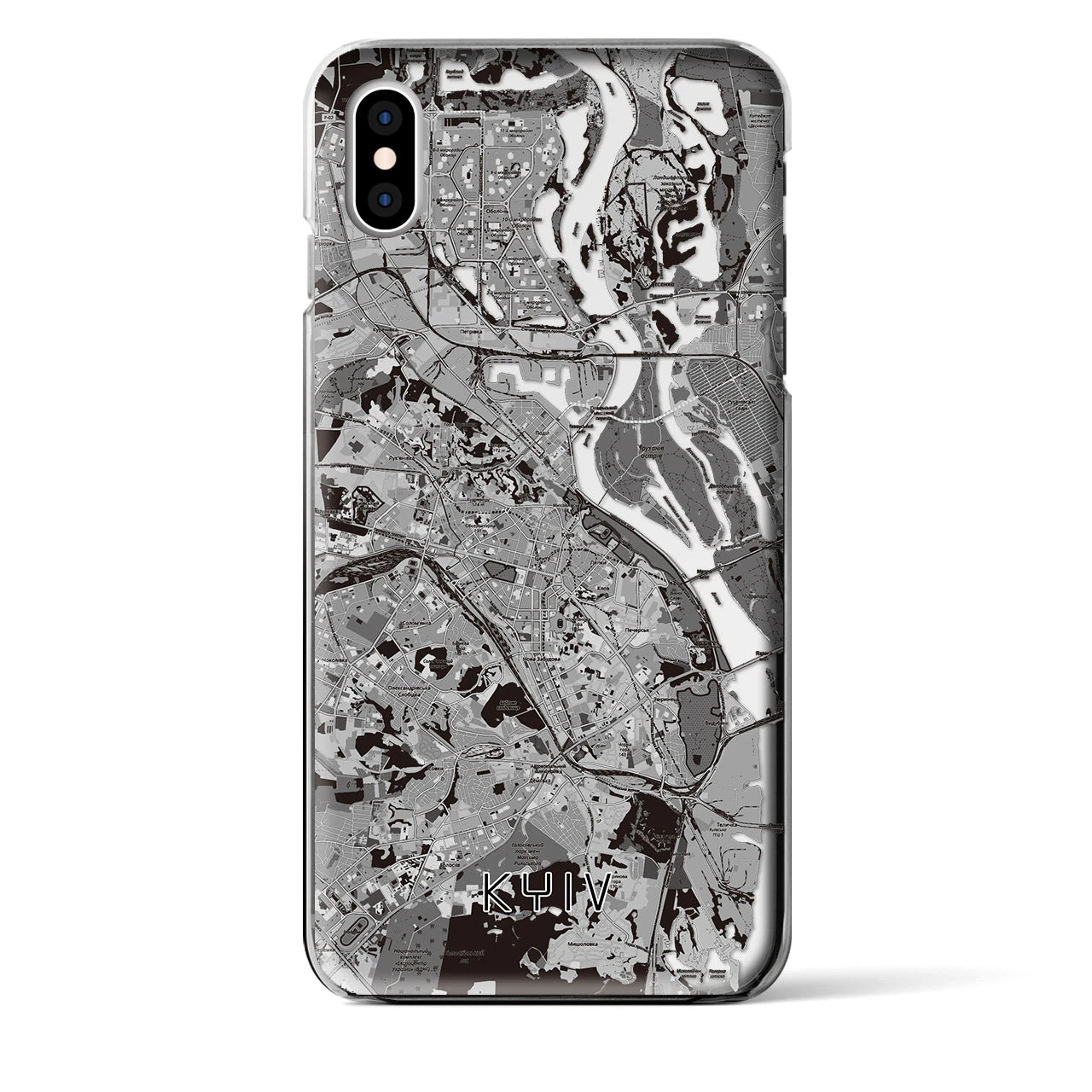 【キーウ（ウクライナ）】地図柄iPhoneケース（クリアタイプ）