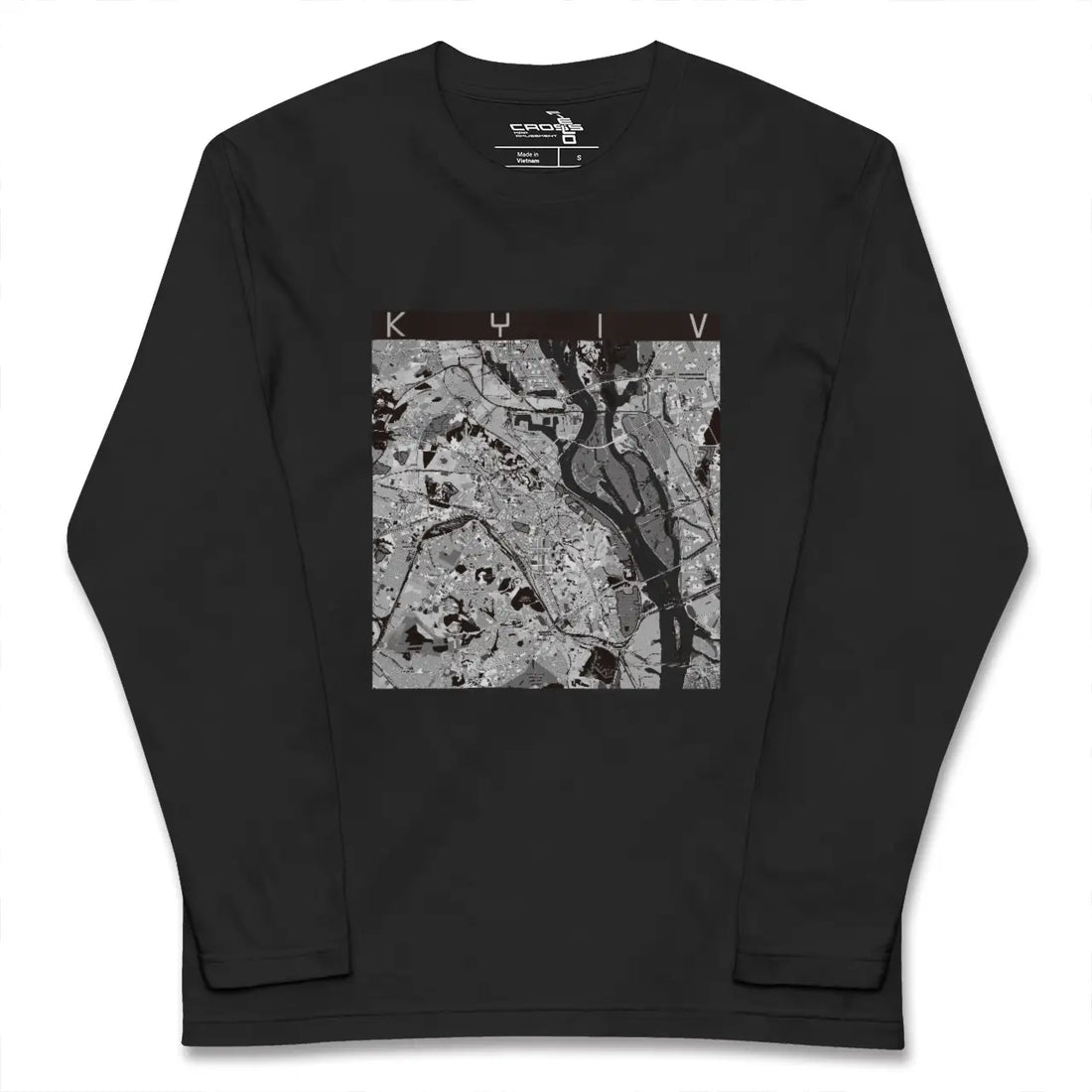 【キーウ（ウクライナ）】地図柄ロングスリーブTシャツ