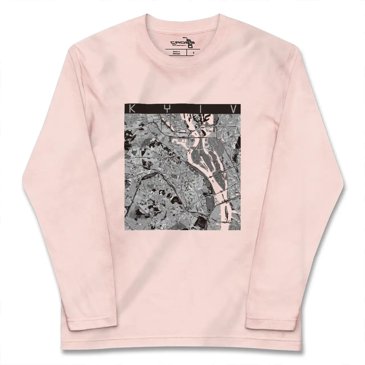 【キーウ（ウクライナ）】地図柄ロングスリーブTシャツ