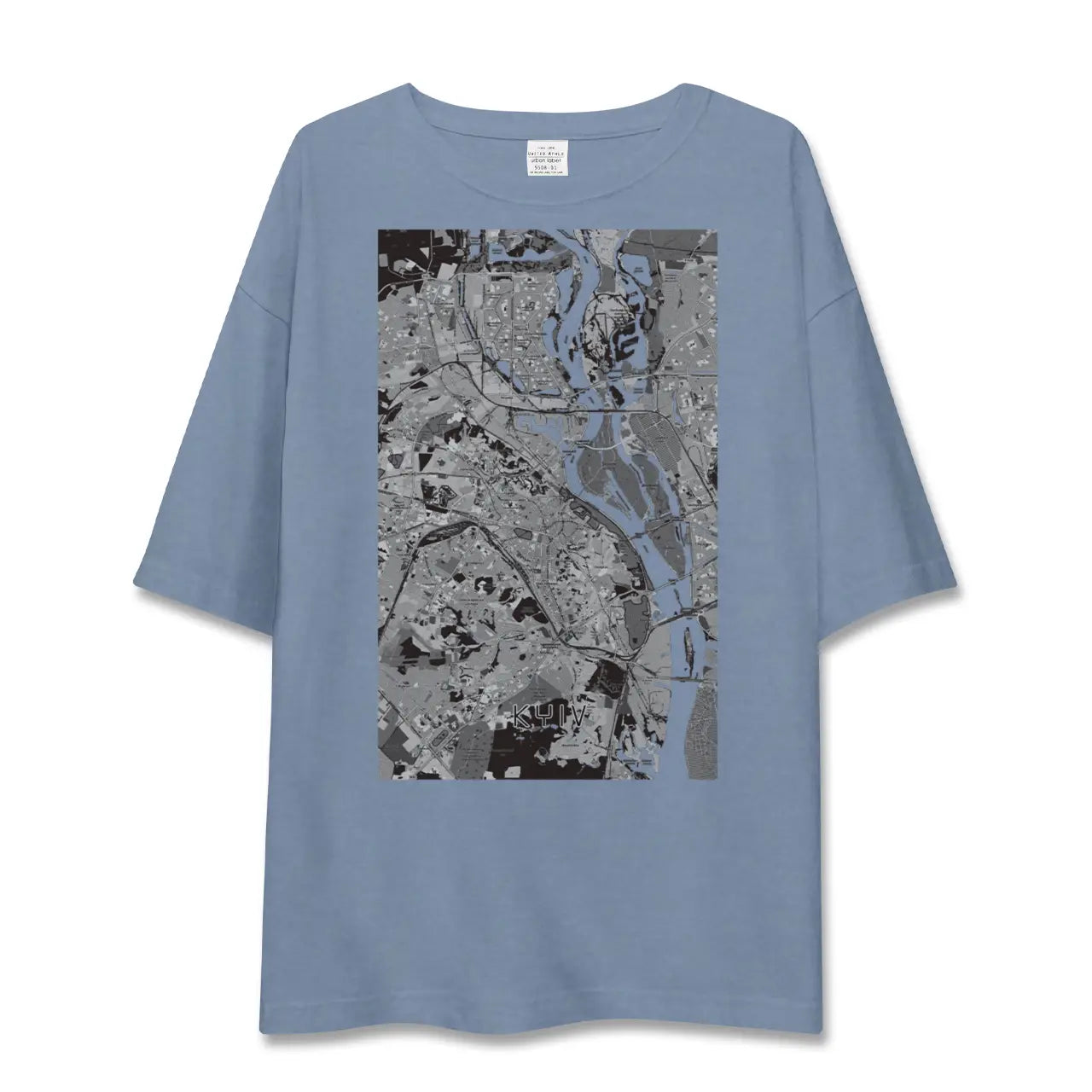 【キーウ（ウクライナ）】地図柄ビッグシルエットTシャツ