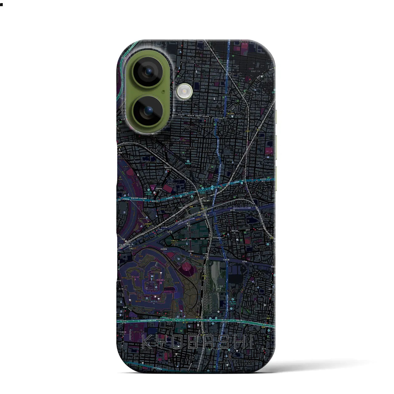 【京橋（大阪府）】地図柄iPhoneケース（バックカバータイプ）