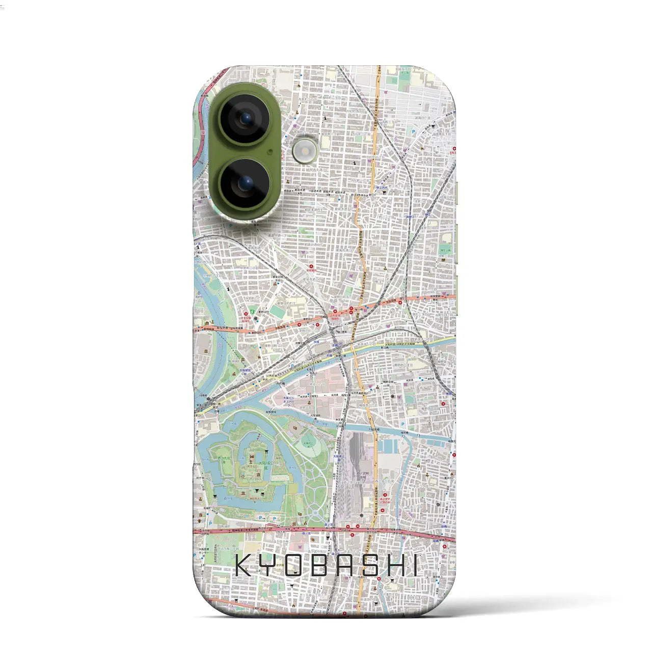 【京橋（大阪府）】地図柄iPhoneケース（バックカバータイプ）