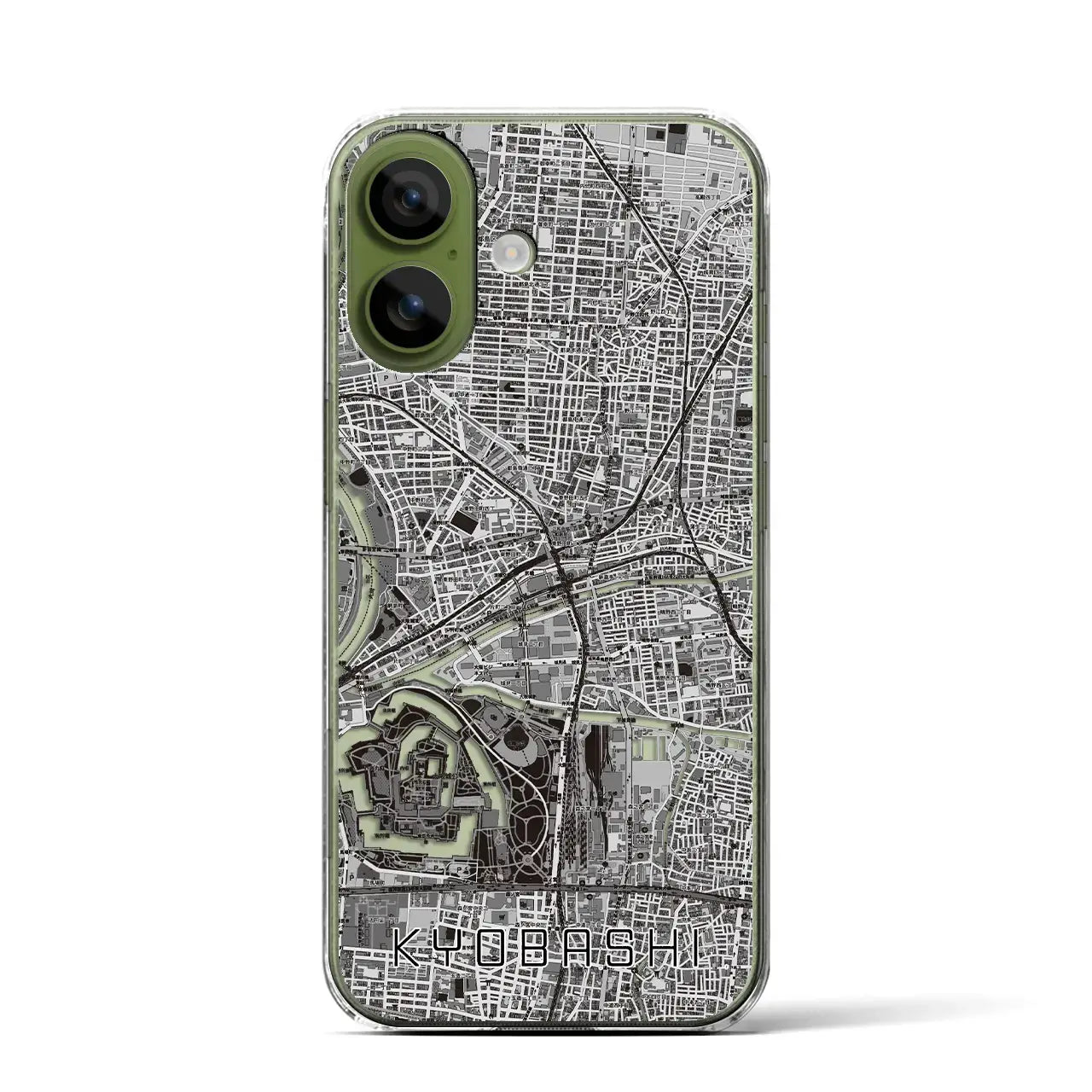 【京橋（大阪府）】地図柄iPhoneケース（クリアタイプ）