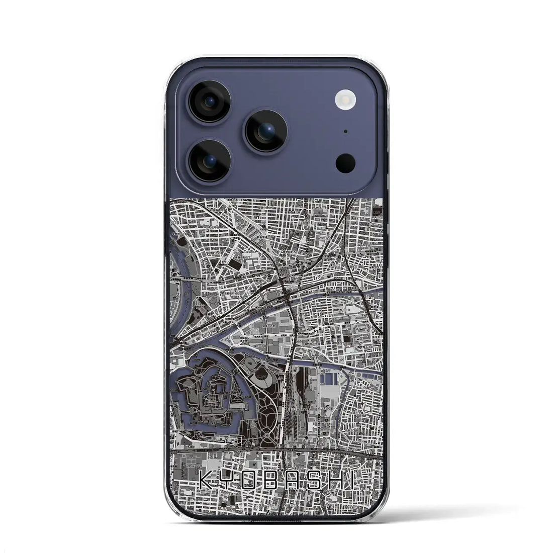 【京橋（大阪府）】地図柄iPhoneケース（クリアタイプ）