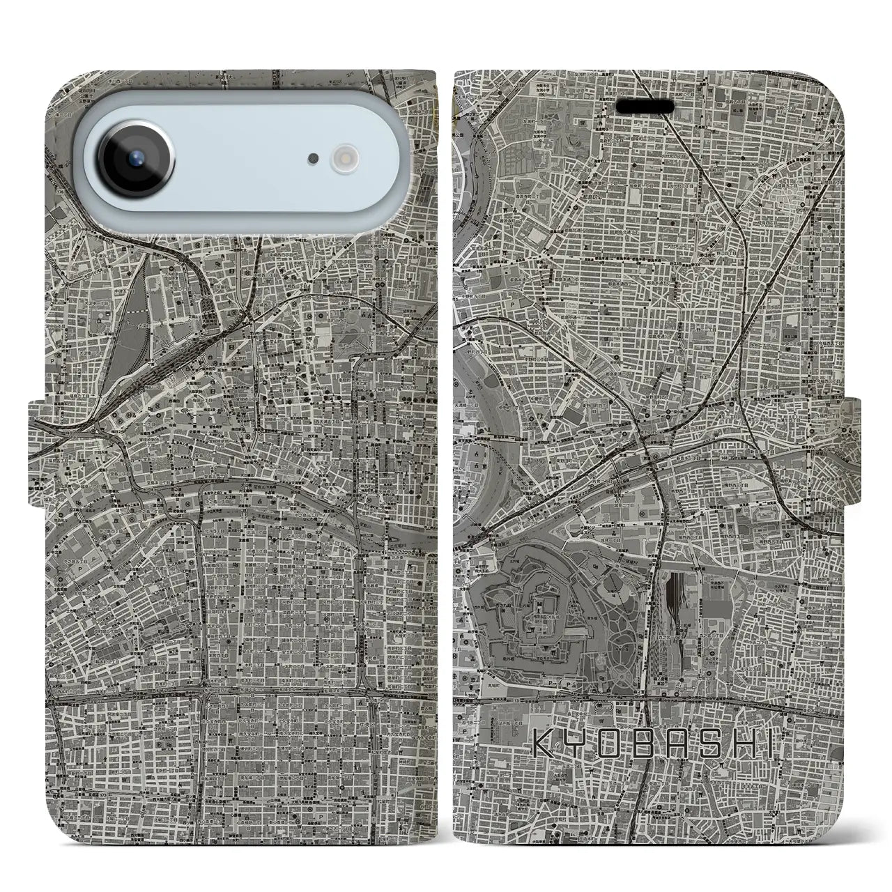 【京橋（大阪府）】地図柄iPhoneケース（手帳タイプ）