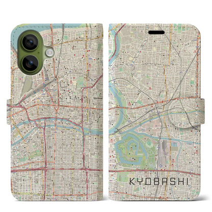 【京橋（大阪府）】地図柄iPhoneケース（手帳タイプ）