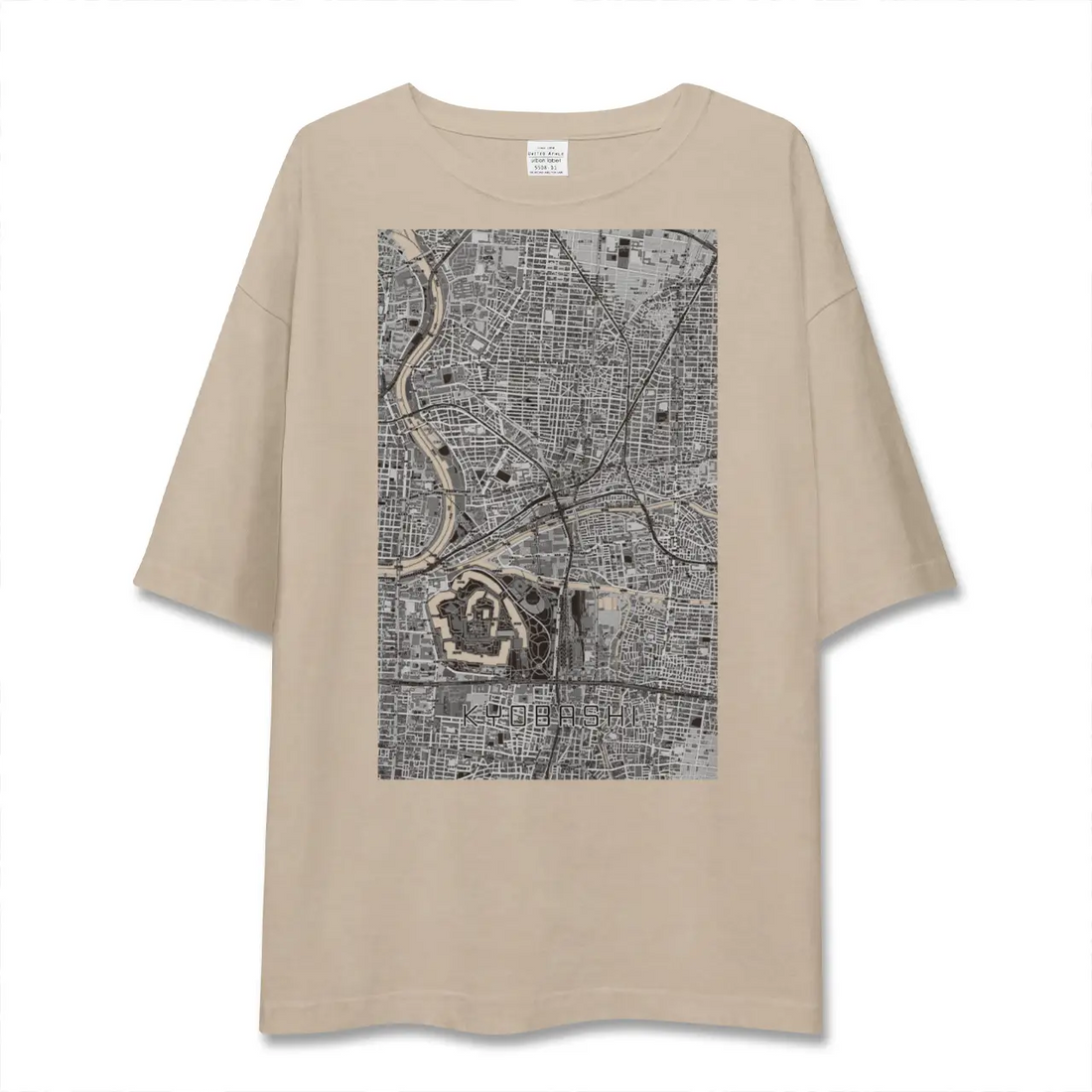 【京橋（大阪府）】地図柄ビッグシルエットTシャツ