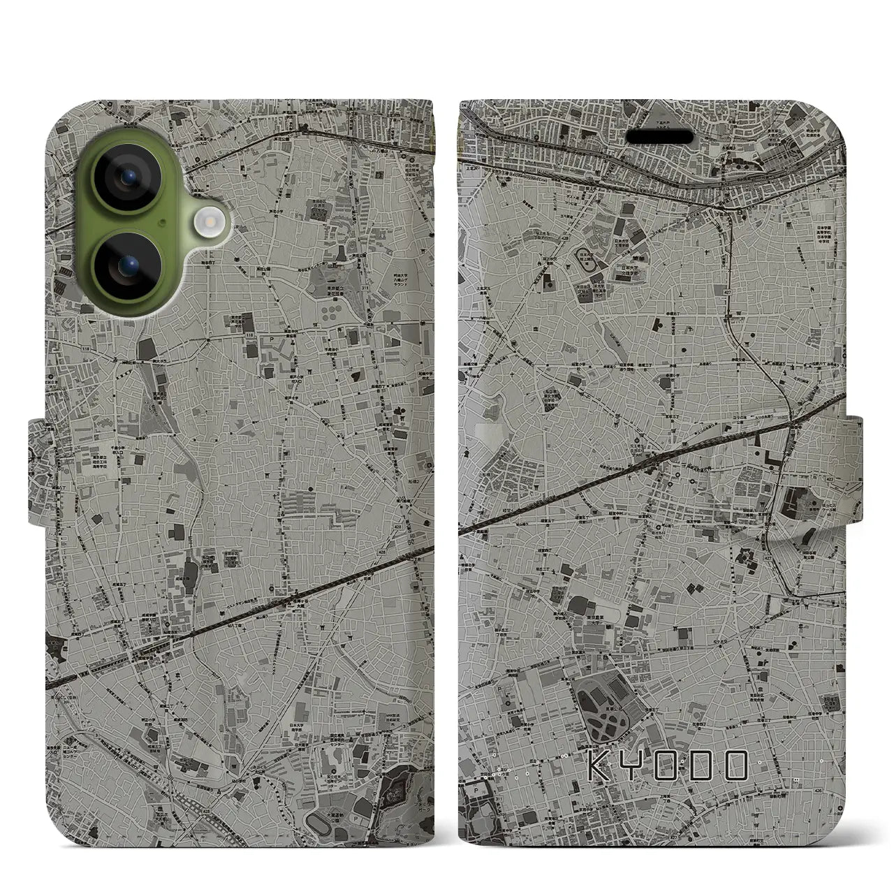 【経堂（東京都）】地図柄iPhoneケース（手帳タイプ）