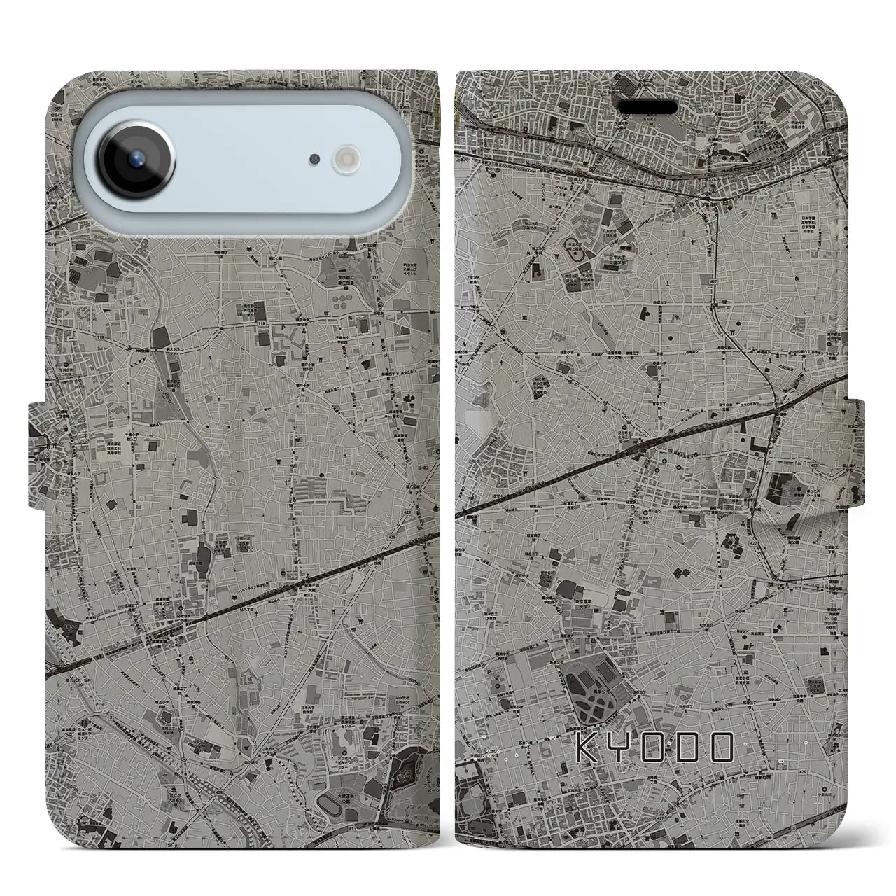 【経堂（東京都）】地図柄iPhoneケース（手帳タイプ）