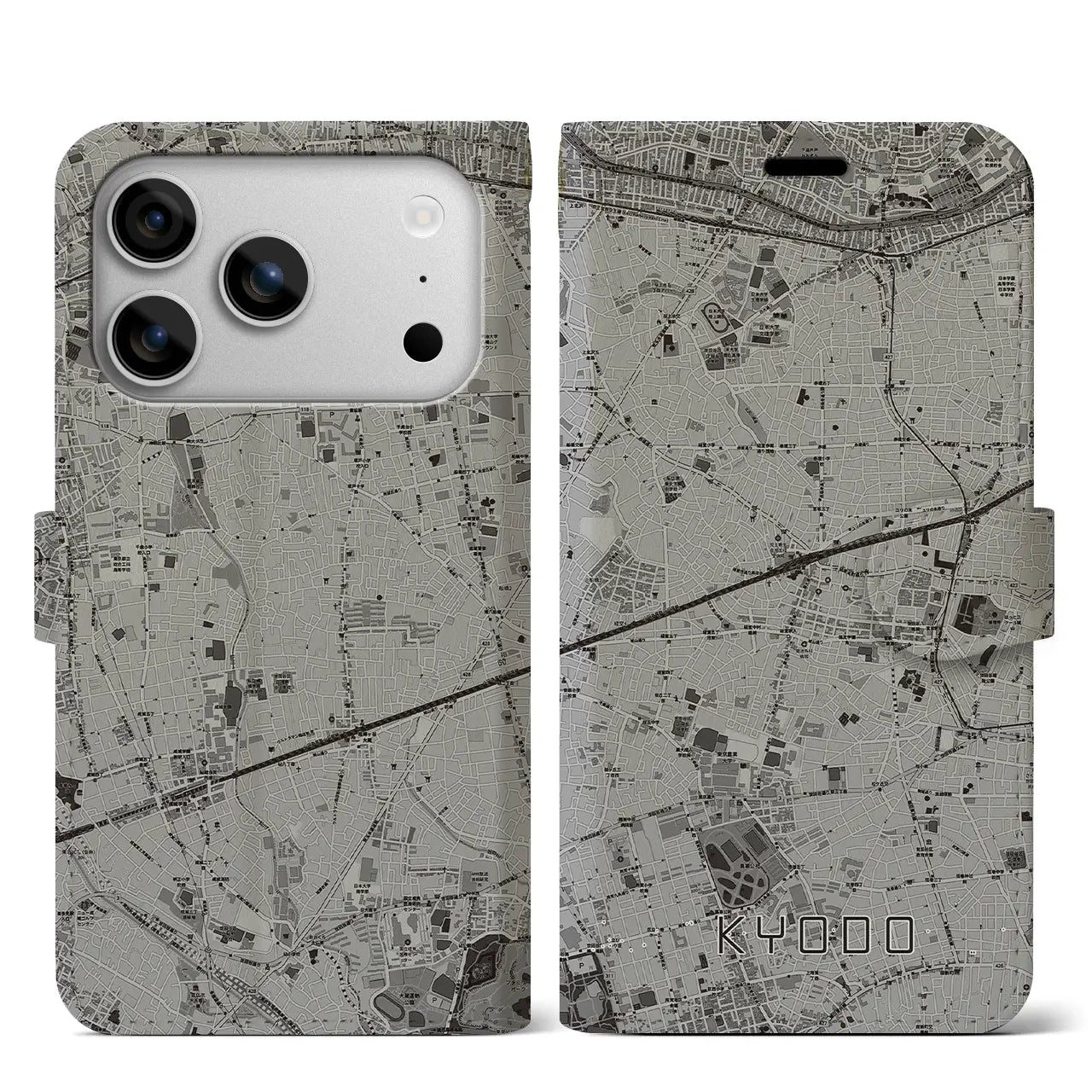 【経堂（東京都）】地図柄iPhoneケース（手帳タイプ）