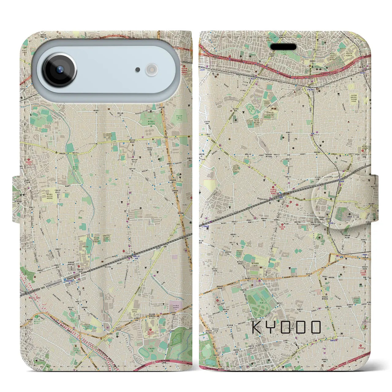 【経堂（東京都）】地図柄iPhoneケース（手帳タイプ）