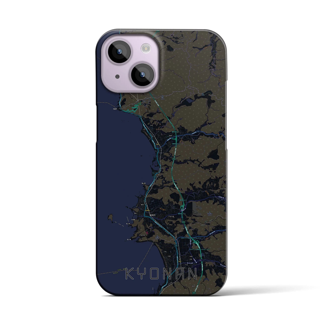 【鋸南（千葉県）】地図柄iPhoneケース（バックカバータイプ）