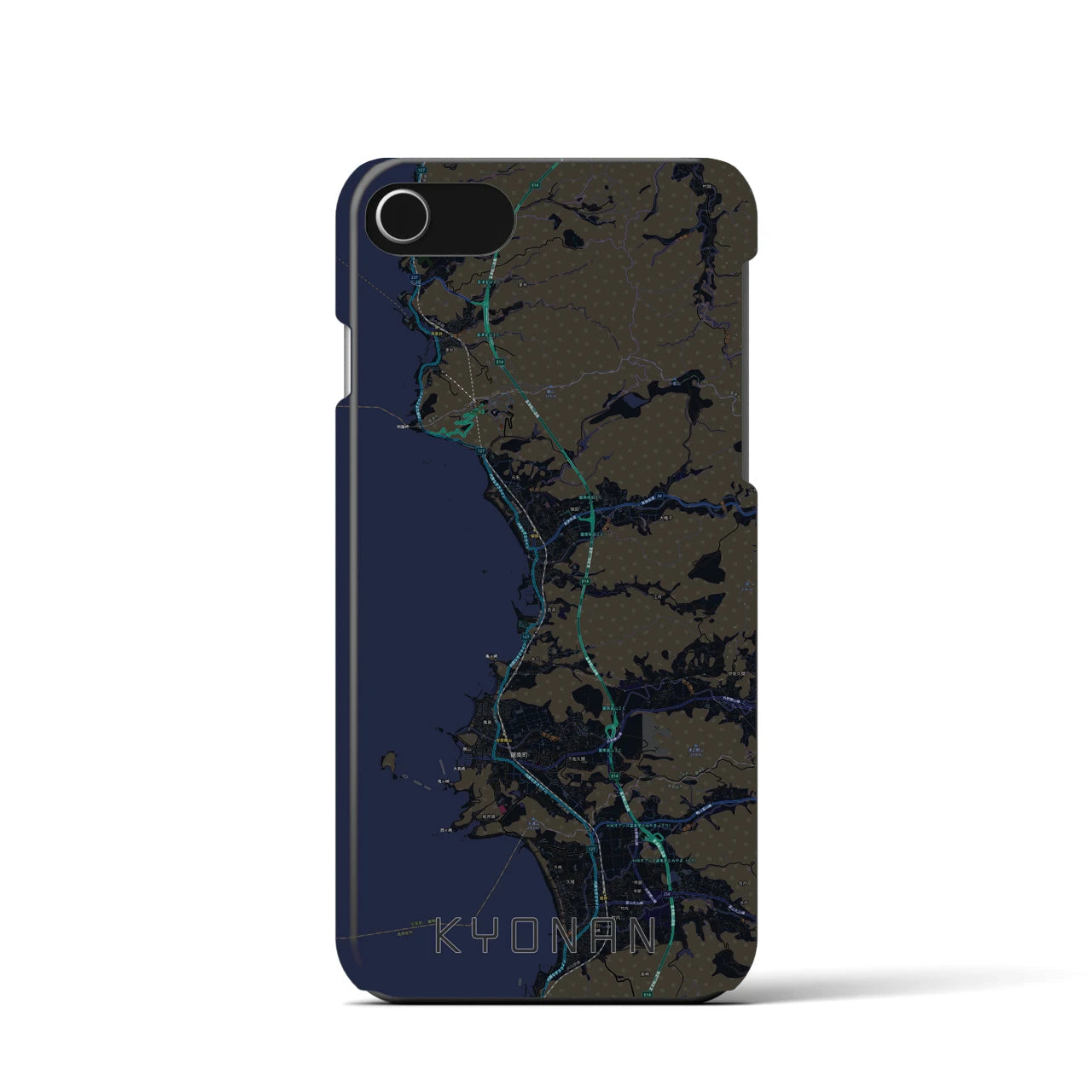 【鋸南（千葉県）】地図柄iPhoneケース（バックカバータイプ）