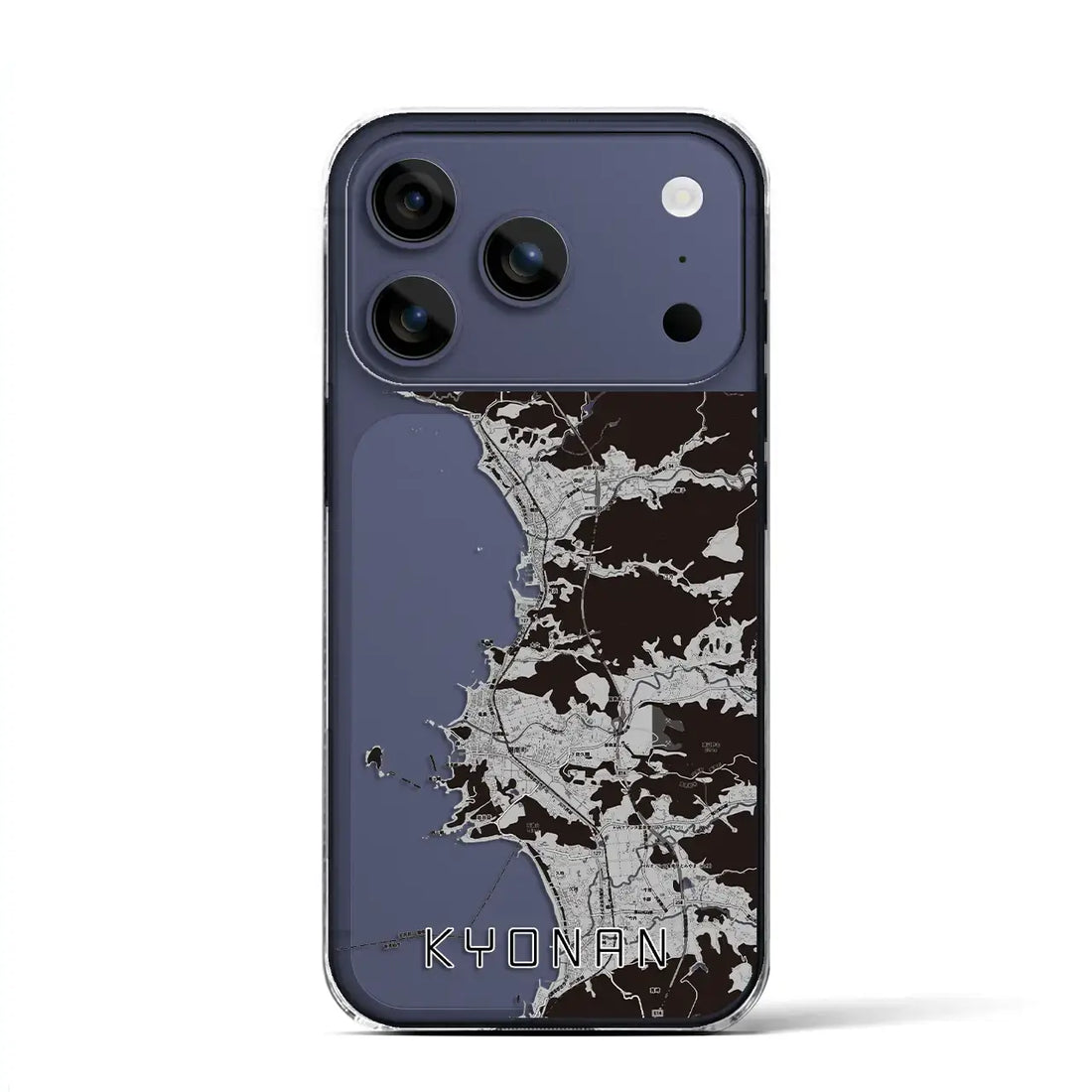 【鋸南(千葉県)】地図柄iPhoneケース(クリアタイプ)モノトーン・iPhone 17 Pro Max 用