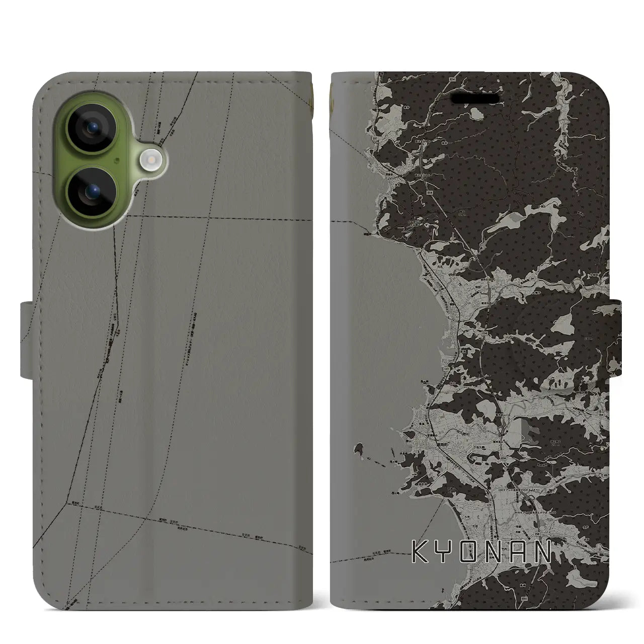 【鋸南（千葉県）】地図柄iPhoneケース（手帳タイプ）