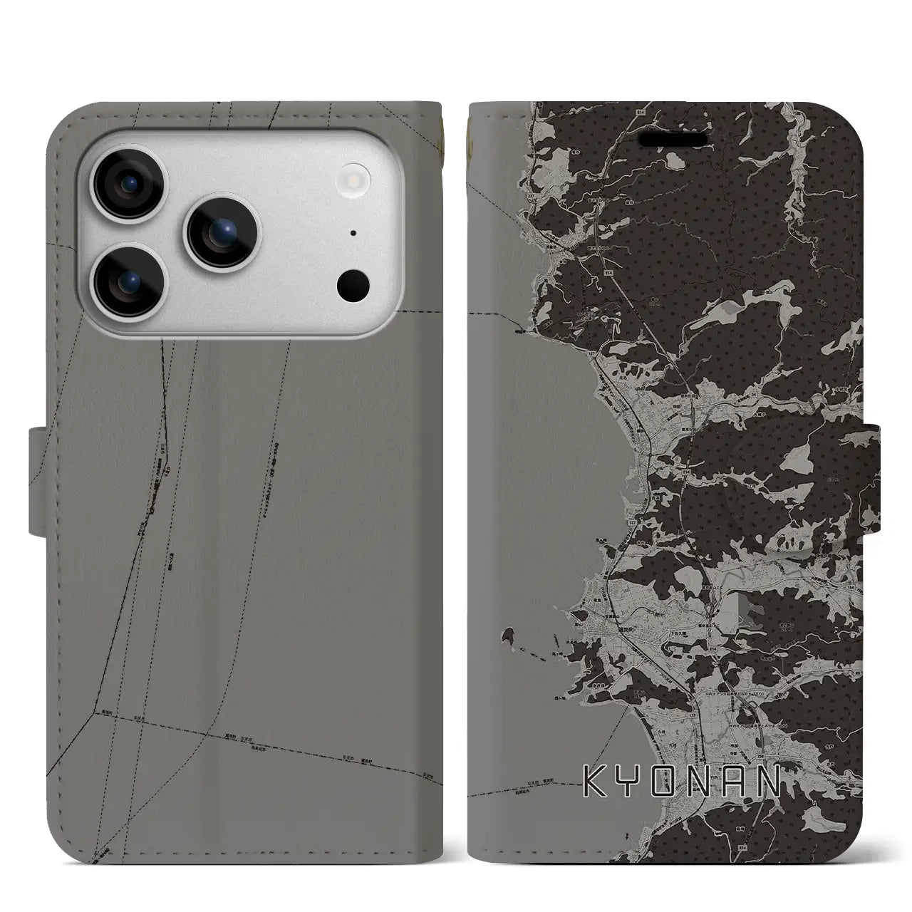 【鋸南（千葉県）】地図柄iPhoneケース（手帳タイプ）