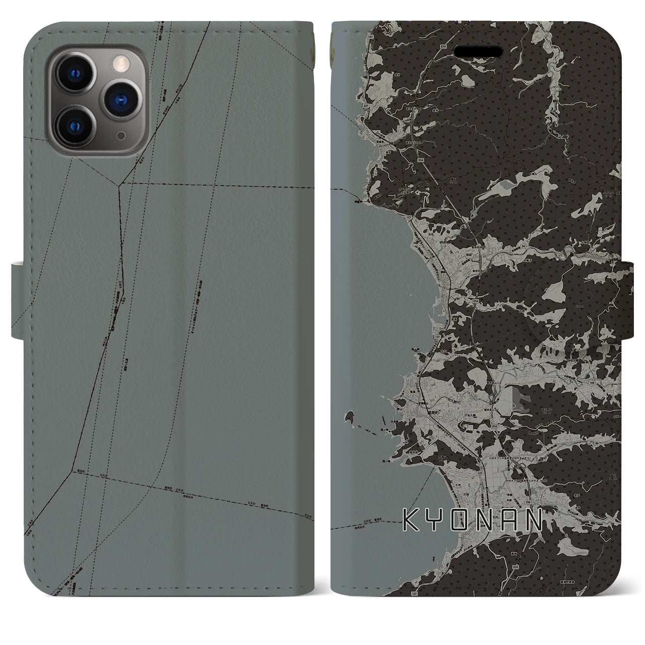 【鋸南（千葉県）】地図柄iPhoneケース（手帳タイプ）