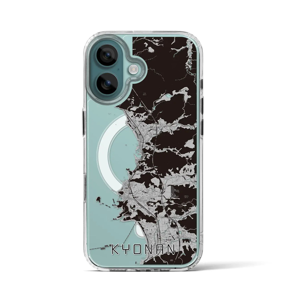 【鋸南(千葉県)】地図柄iPhoneケース(MagSafeタイプ)モノトーン・iPhone 16 Pro 用