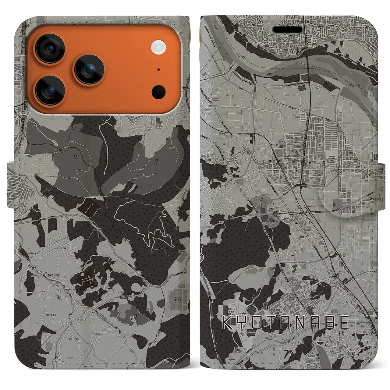 【京田辺（京都府）】地図柄iPhoneケース（手帳タイプ）