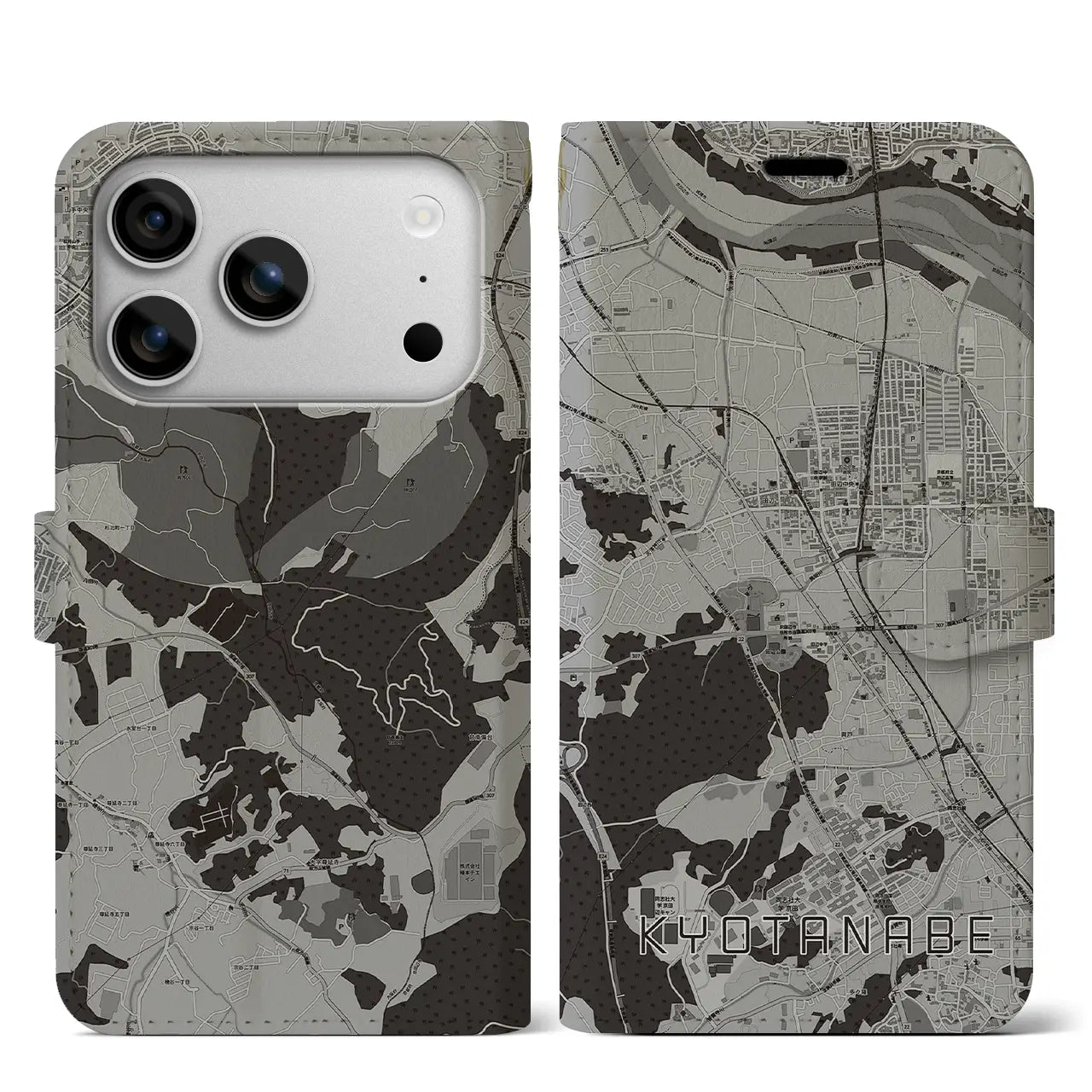 【京田辺（京都府）】地図柄iPhoneケース（手帳タイプ）