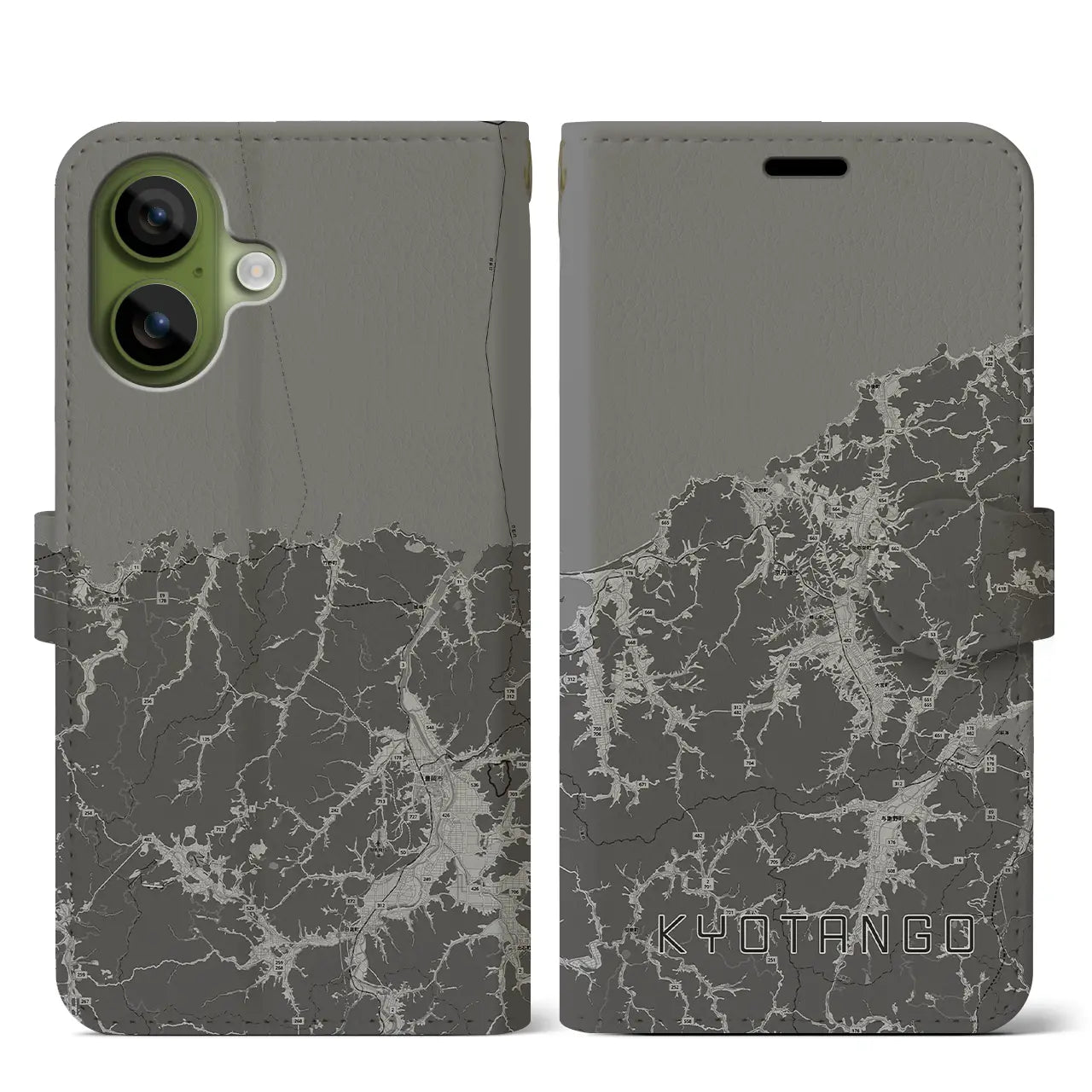 【京丹後（京都府）】地図柄iPhoneケース（手帳タイプ）