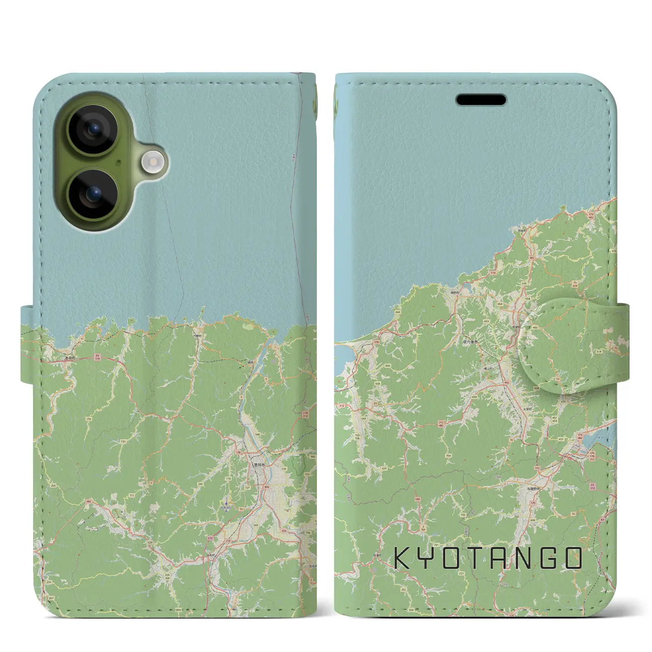 【京丹後（京都府）】地図柄iPhoneケース（手帳タイプ）