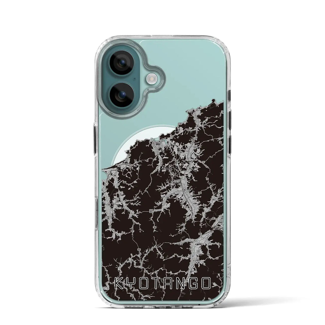 【京丹後(京都府)】地図柄iPhoneケース(MagSafeタイプ)モノトーン・iPhone 16 Pro 用