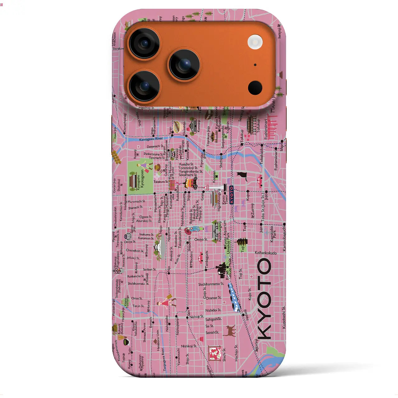 【京都】イラストマップiPhoneケース（バックカバータイプ）