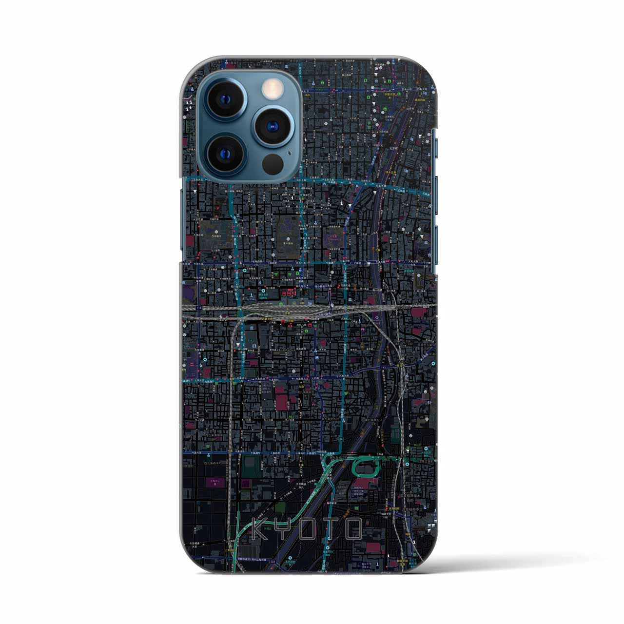 【京都2（京都府）】地図柄iPhoneケース（バックカバータイプ）