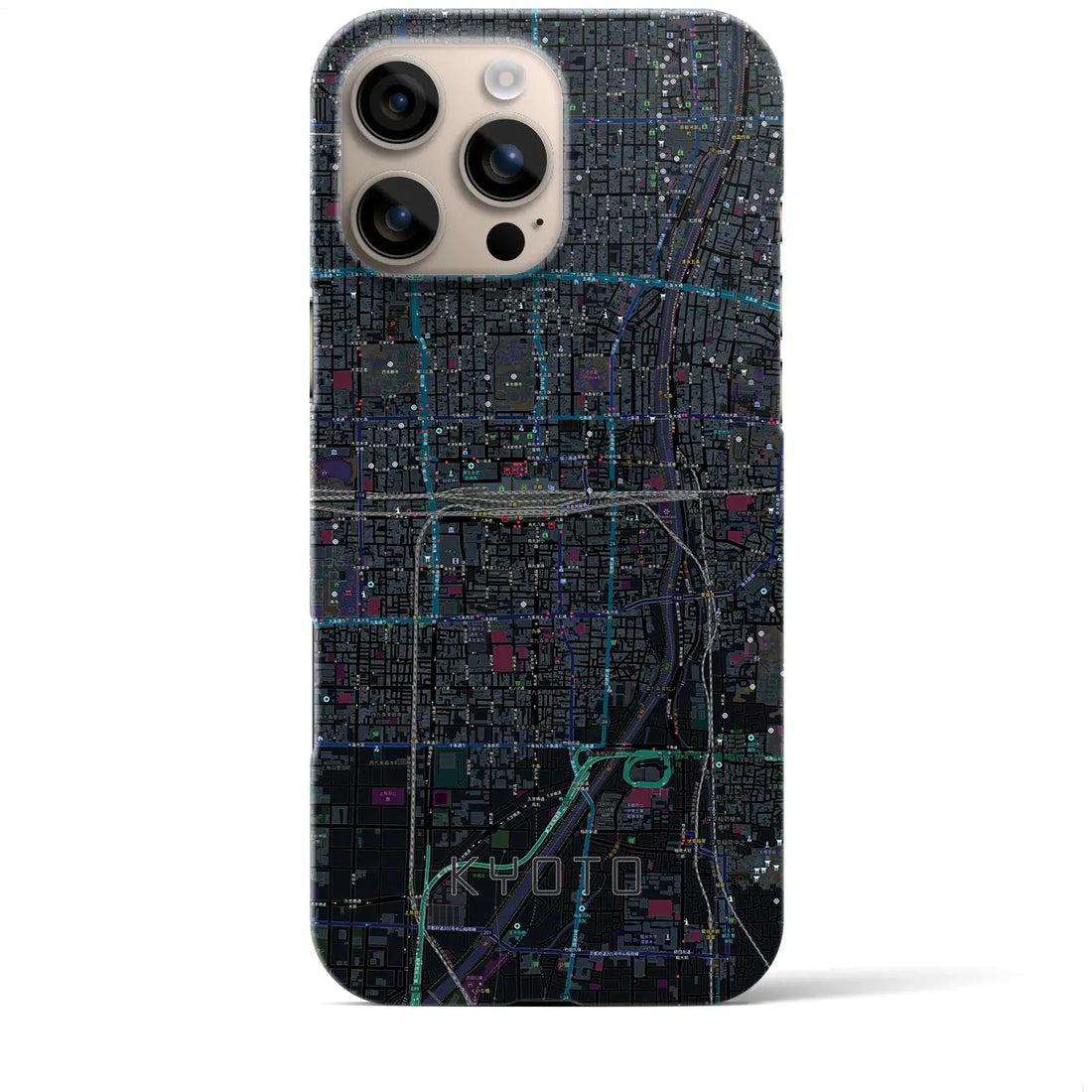【京都2(京都府)】地図柄iPhoneケース(バックカバータイプ)